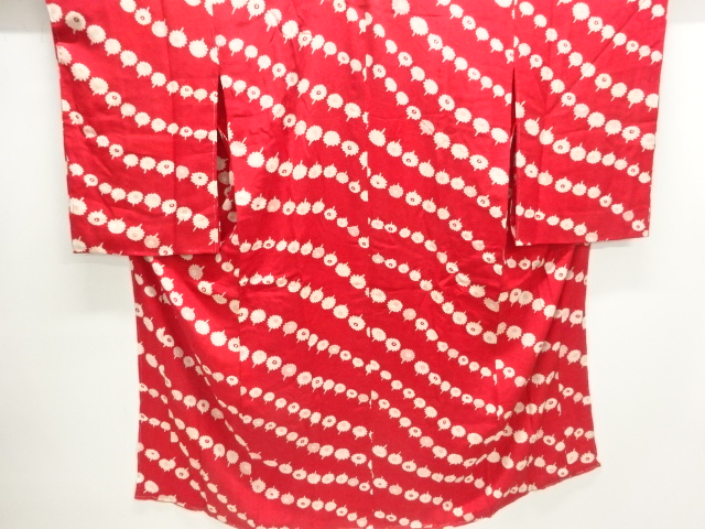 JAPANESE KIMONO / ANTIQUE JUBAN / SILK / MON KINSHA / FLOWER